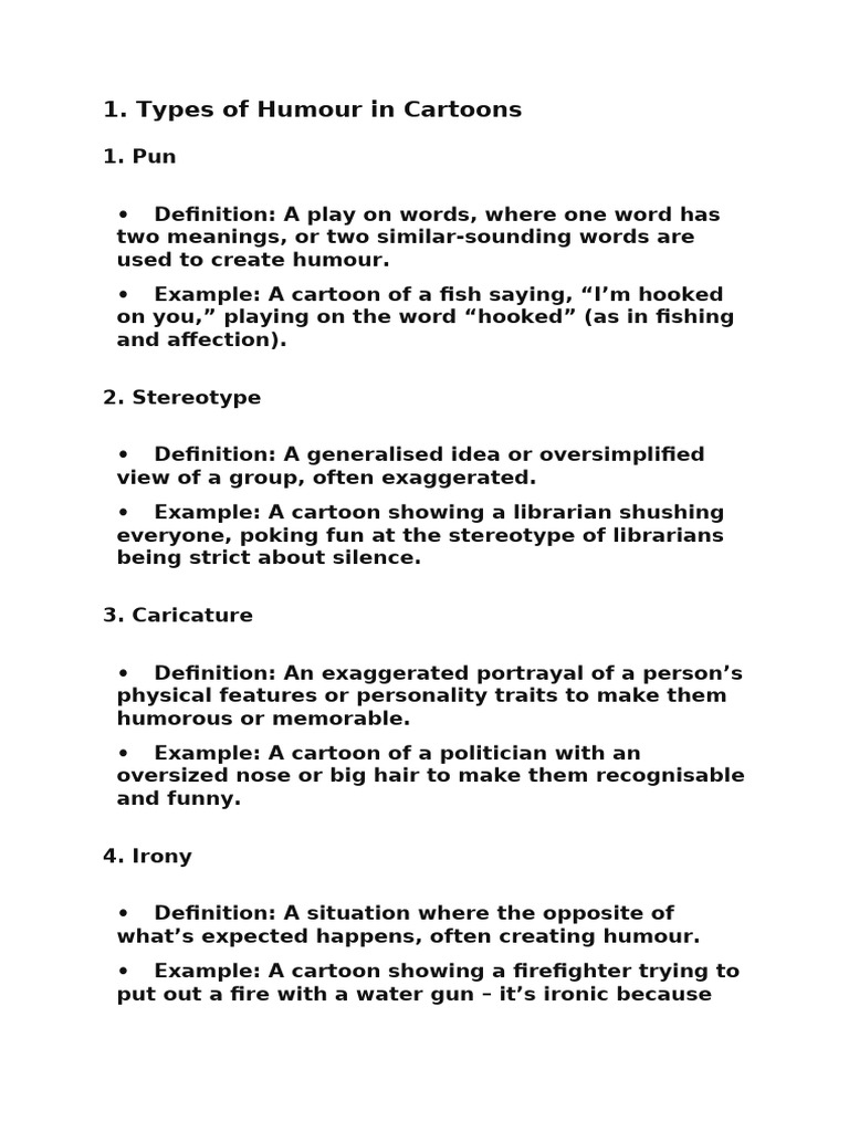 Cartoon Humour Analysis Guide | PDF | Body Language | Humour