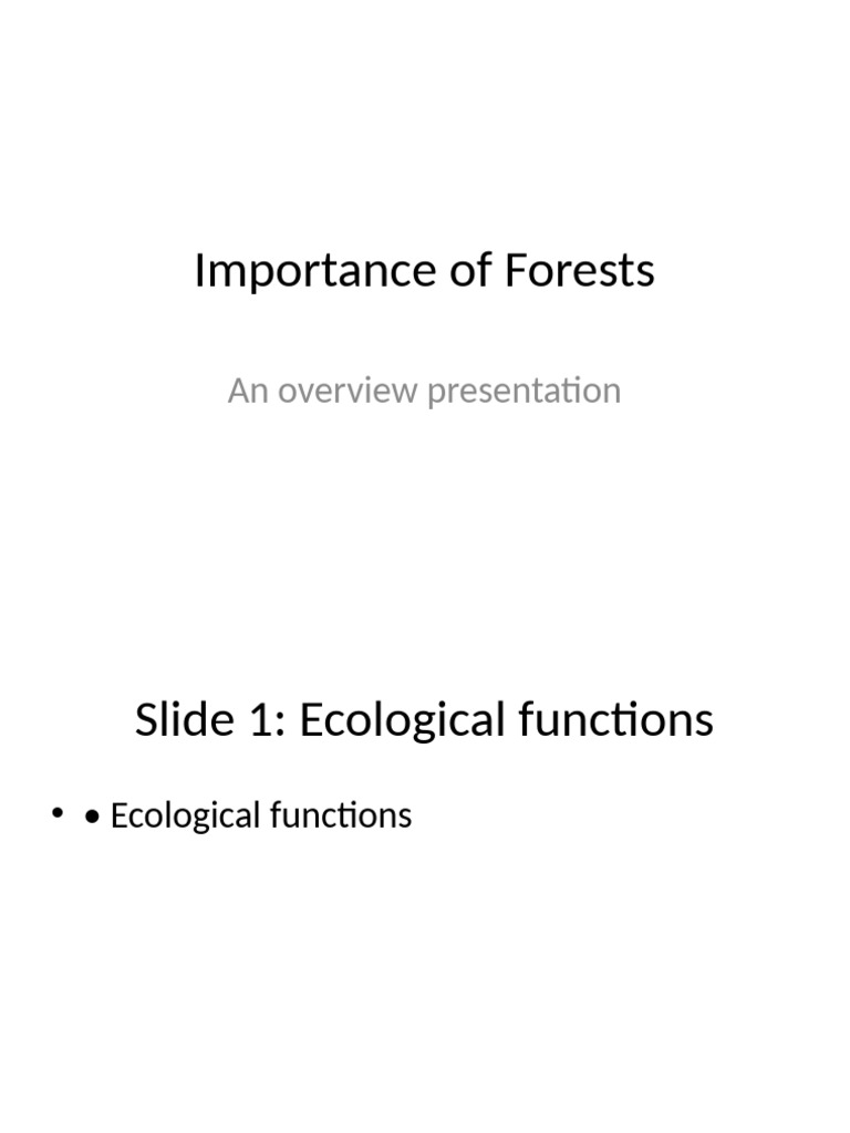 Importance of Forests Overview | PDF