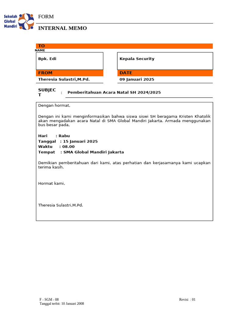 Internal Memo For Security | PDF
