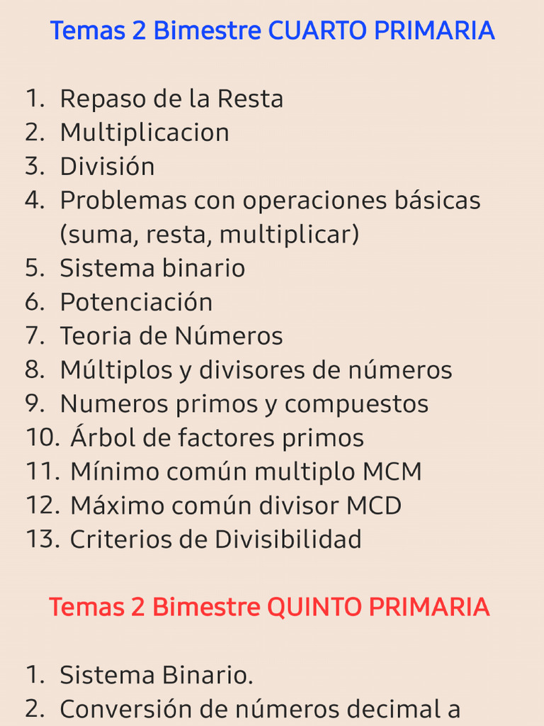 Temas de Matemática Primaria Alta _250331_121228 | PDF