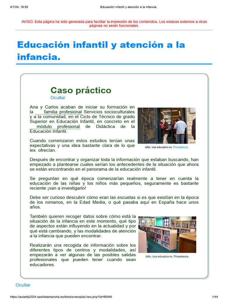 1-Educación Infantil y Atención A La Infancia | PDF | Educación de la ...