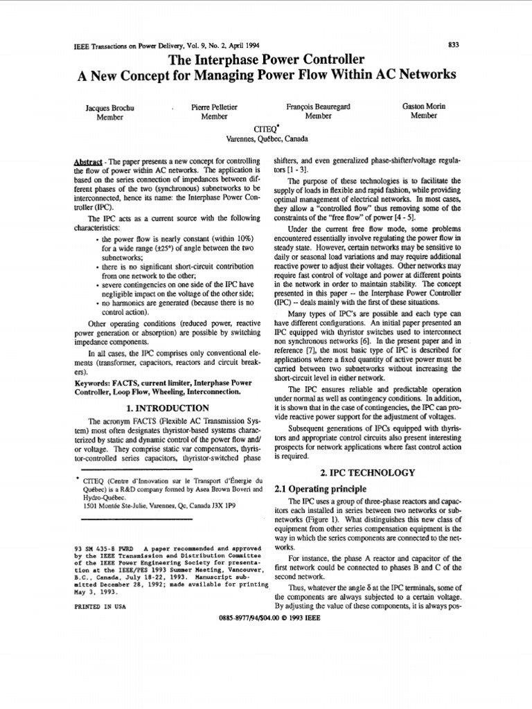Interphase Power Controller for AC Networks | PDF | Ac Power ...