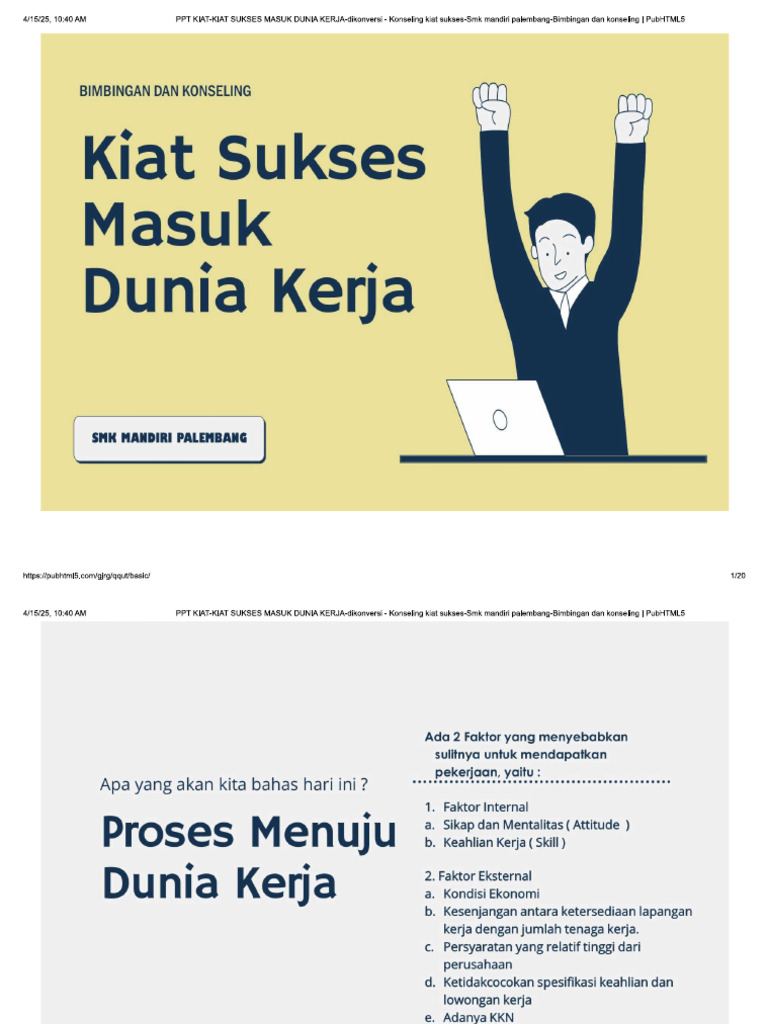 Materi Sukses Dunia Kerja | PDF