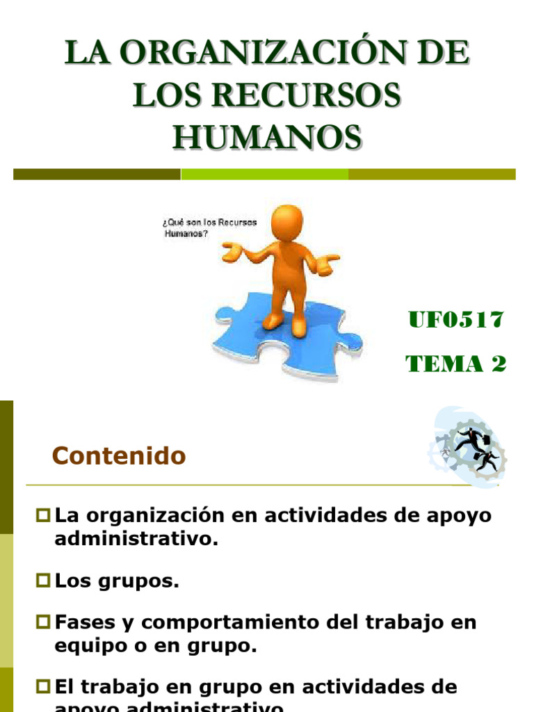 Organización de Recursos Humanos en Grupos | PDF | Calidad (comercial ...
