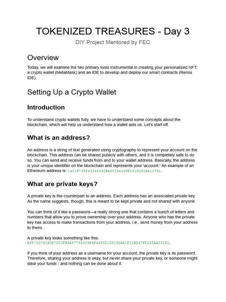 Setting Up Crypto Wallets and Remix IDE | PDF | Computing | Software