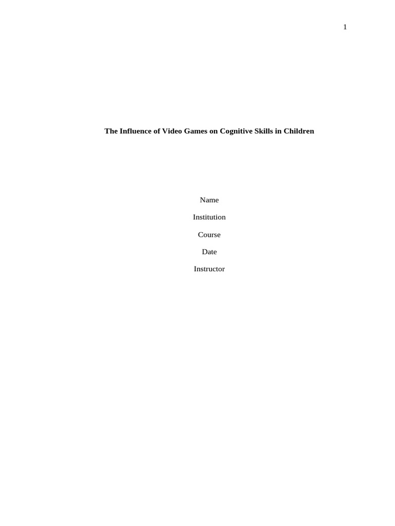 Video Games Boost Kids' Cognitive Skills | PDF | Attention | Cognition