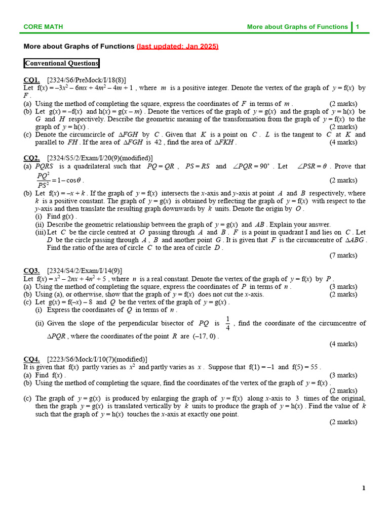 22IP - More About Graphs of Functions | PDF | Cartesian Coordinate ...