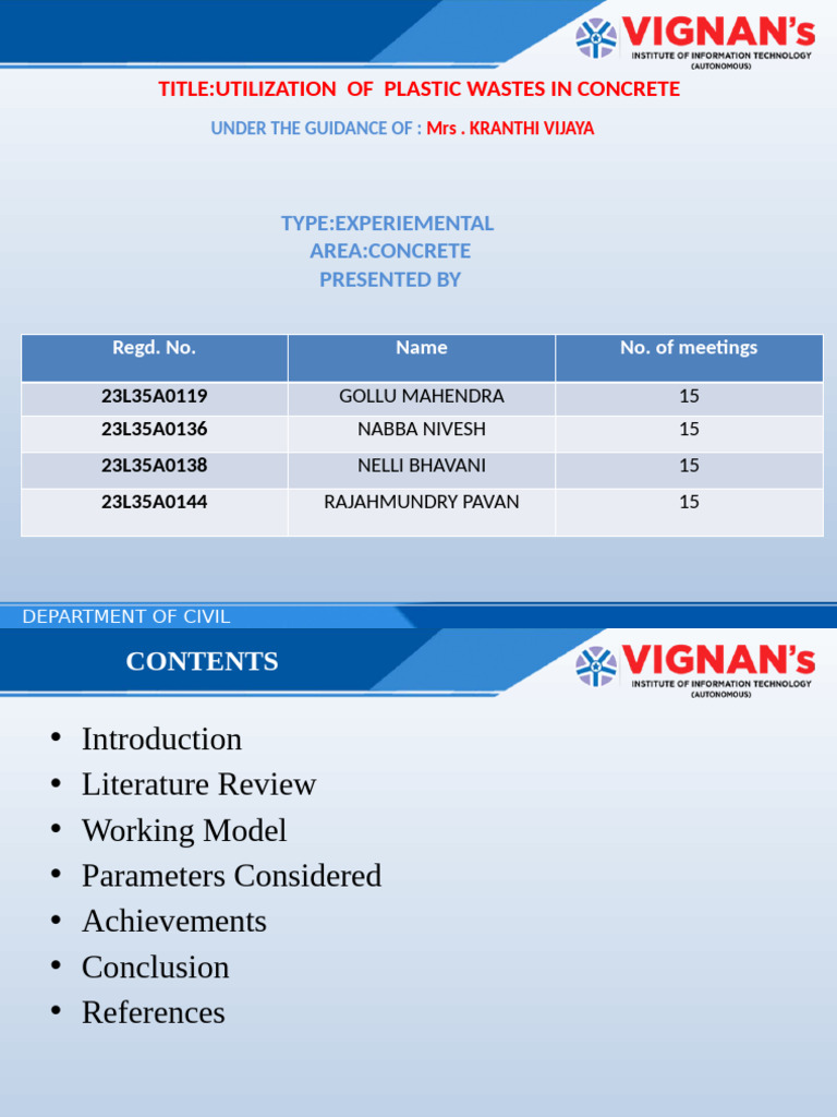 Utilization of Plastic Wastes in Concrete | PDF | Concrete | Strength ...