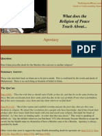 Apostasy: What Does The Religion of Peace Teach About..