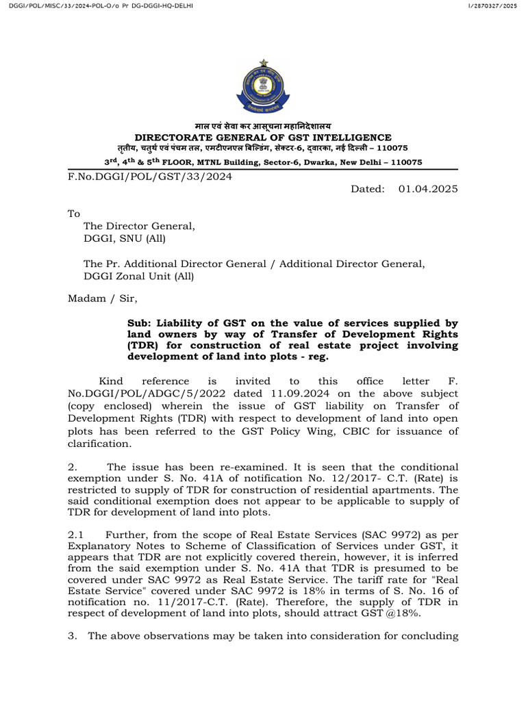 TDR To Be Taken in Dev of Plots | PDF | Value Added Tax | Taxes