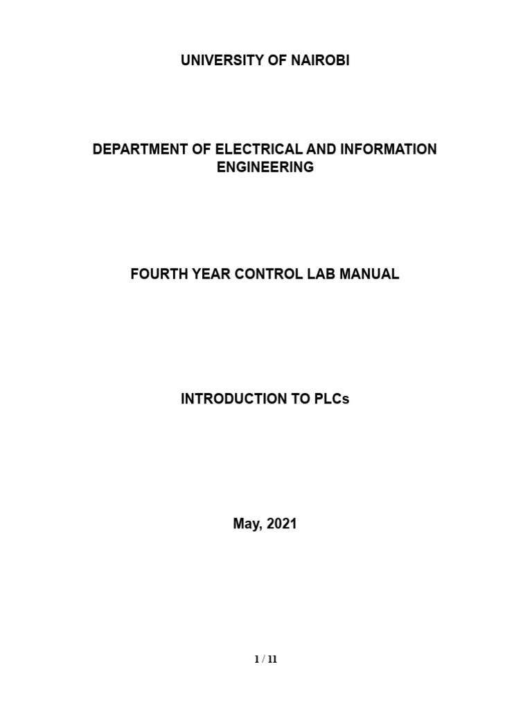 PLC Introduction Lab Manual V5 | PDF | Programmable Logic Controller ...