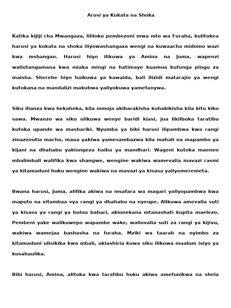 Arusi Ya Kukata Na Shoka Corrected v2 | PDF