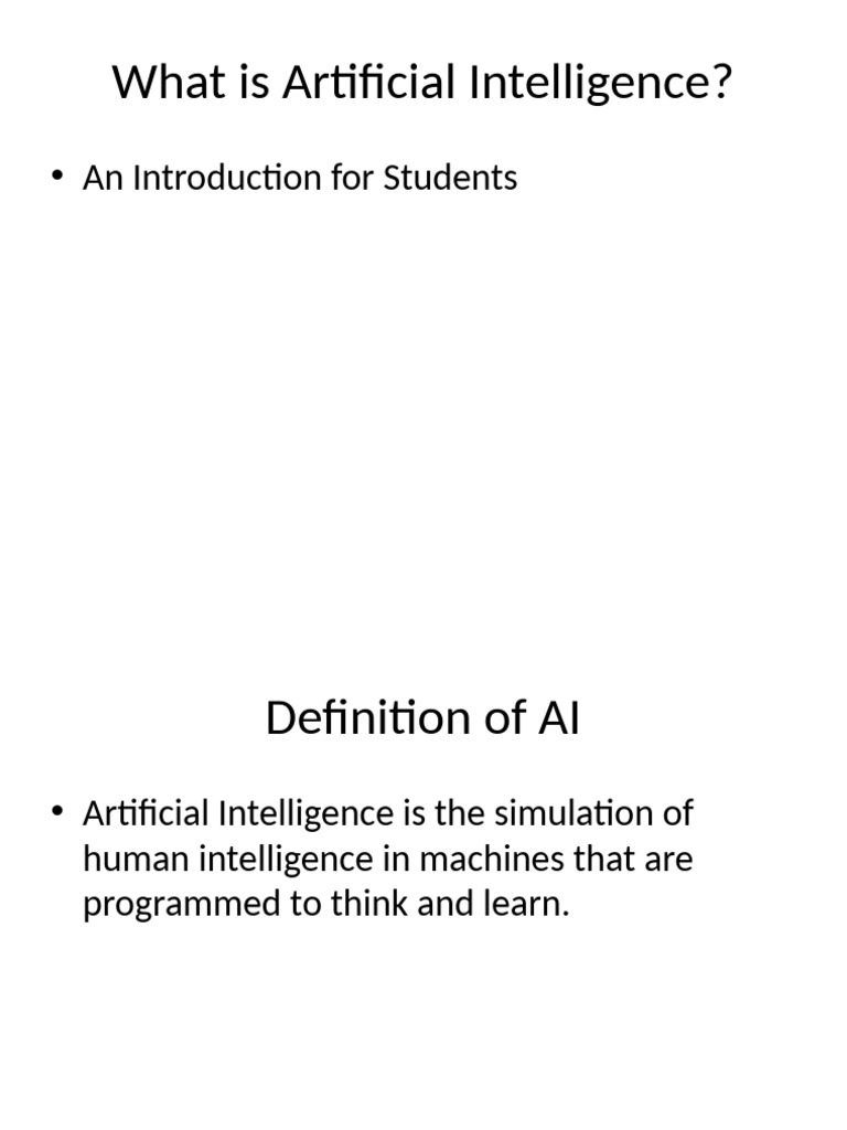 AI Introduction Presentation | PDF