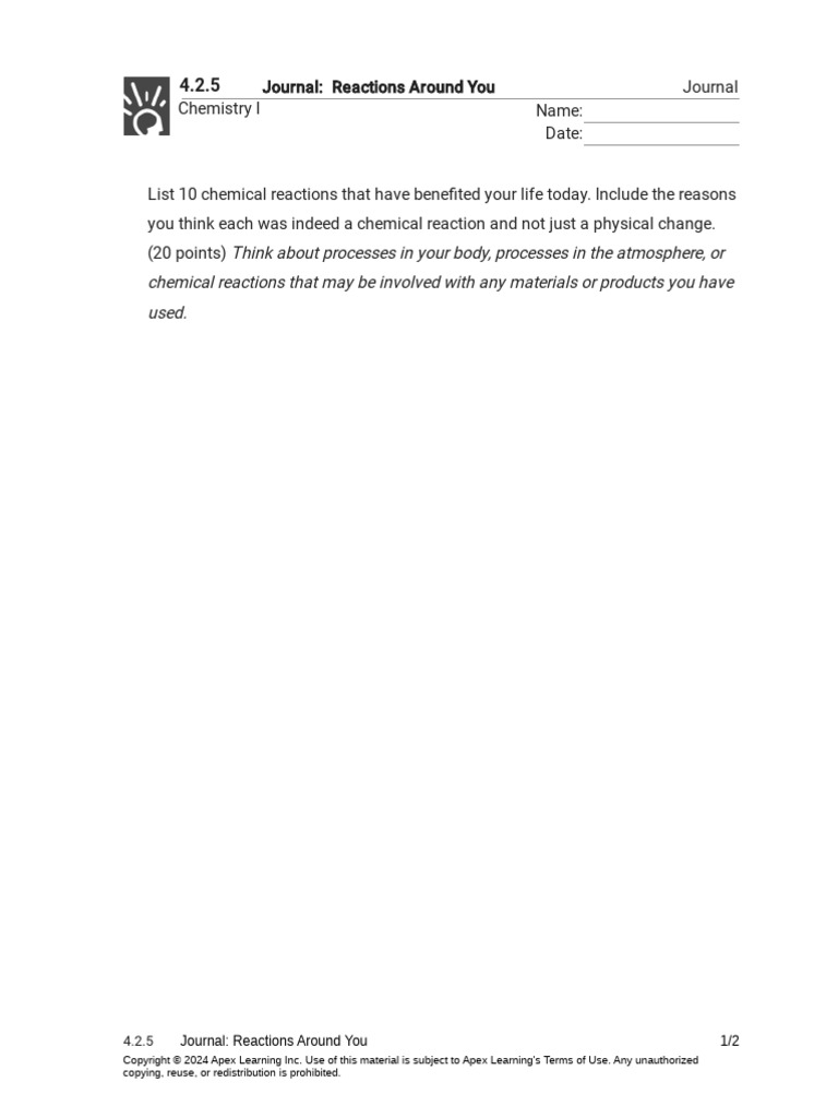 4.2.5 Journal - Reactions Around You (Journal) | PDF