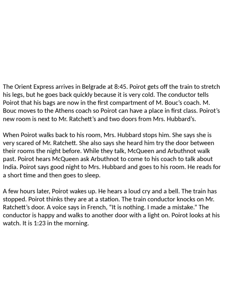 Poirot's Night on the Orient Express | PDF