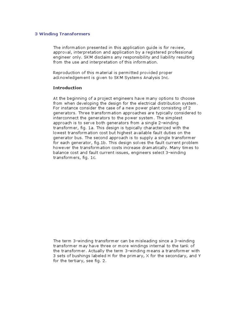 3 Winding Transformers | PDF | Transformer | Electrical Impedance