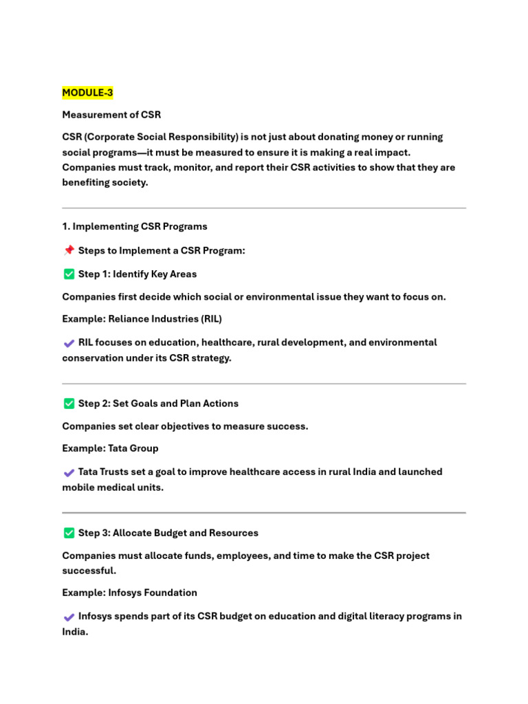 Measuring CSR Impact and Strategies | PDF | Corporate Social ...