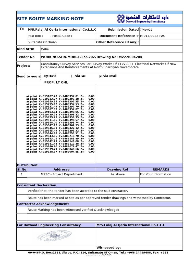 Route Marking Note for Electrical Networks | PDF
