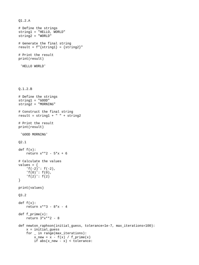 String and Function Definitions | PDF