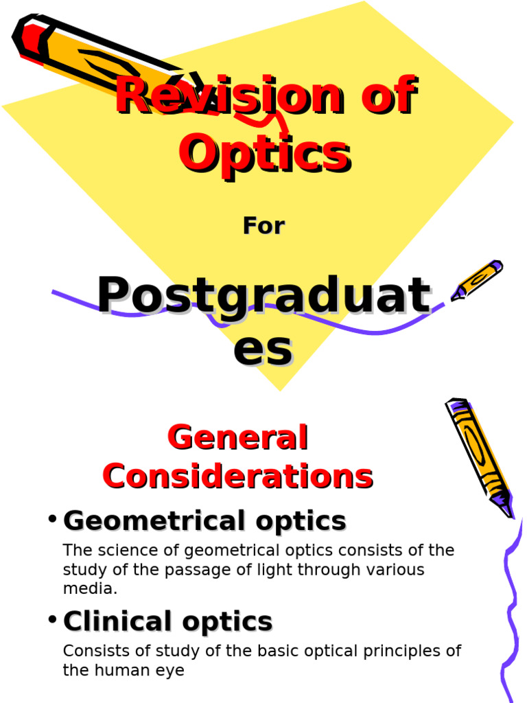 Revision of Optics for Postgraduates | PDF | Optics | Reflection (Physics)