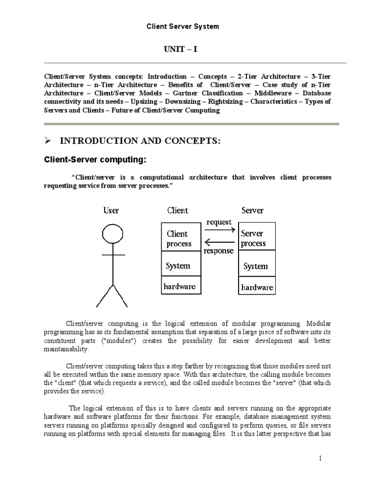 Unit I | PDF | Client–Server Model | Databases