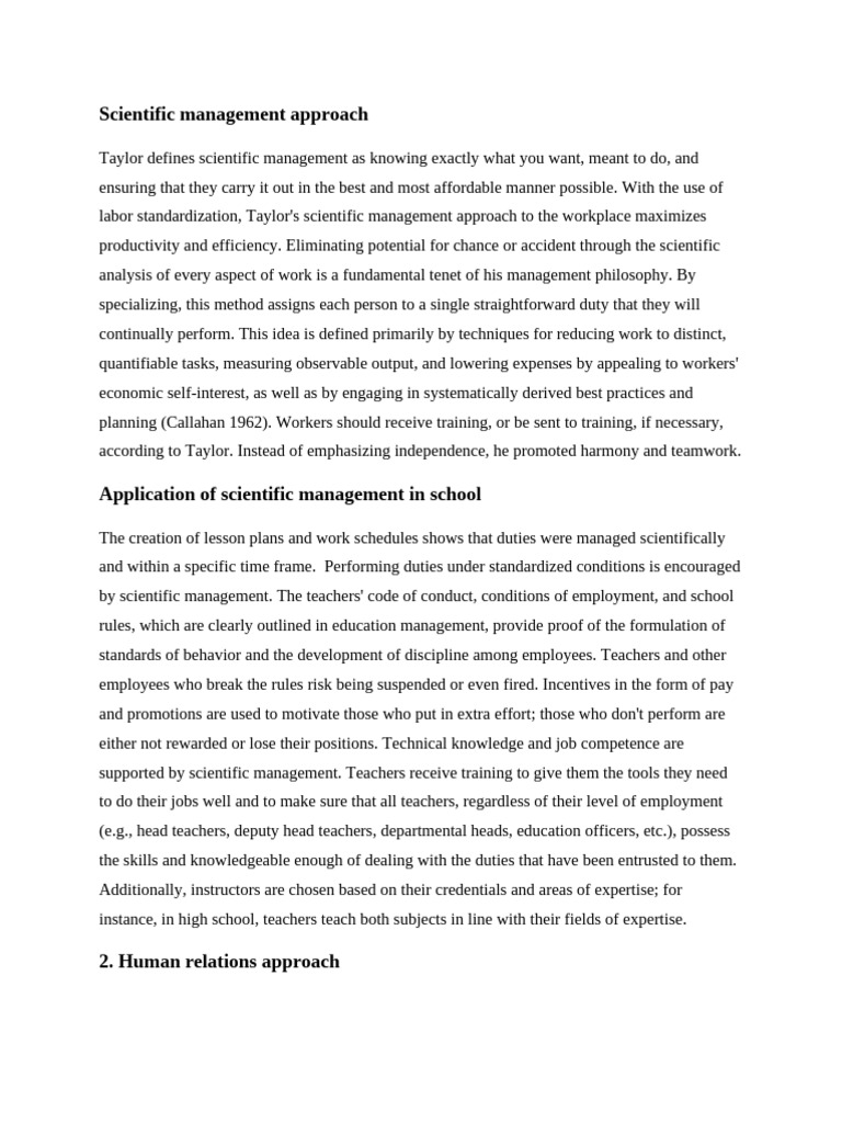 Management Approaches in Education | PDF | Employment | Teachers