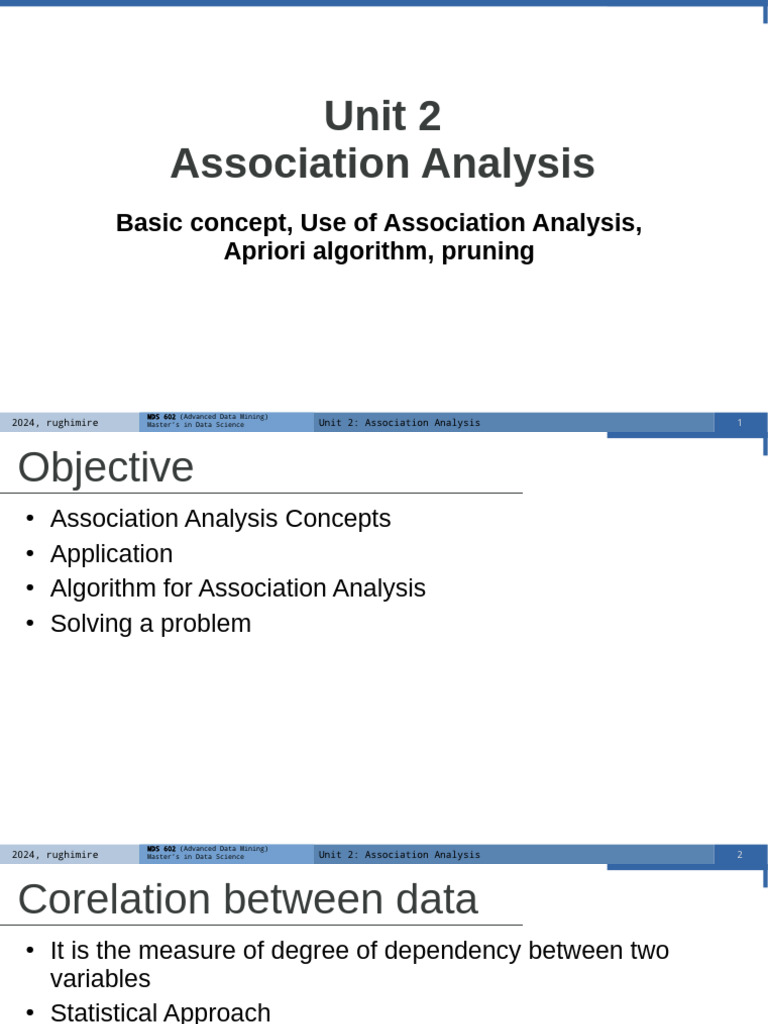Association Analysis in Data Mining | PDF | Applied Mathematics ...
