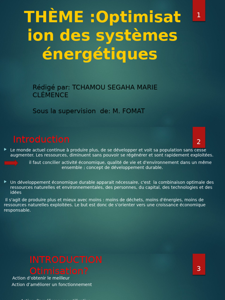 Optimisation des systèmes énergétiques | PDF | Économie énergétique