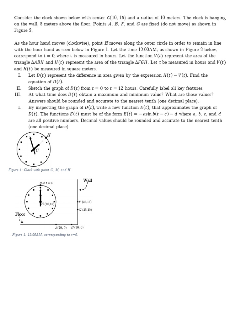 Clock Triangle Area Analysis | PDF
