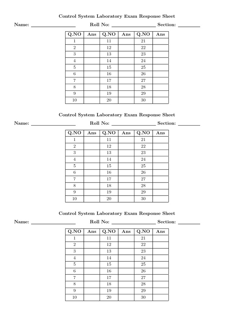 Control System Lab Exam Sheet | PDF