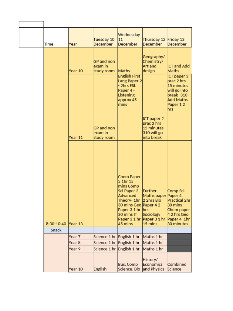 2024 Mock Exam Schedule | PDF | Science | Inquiry