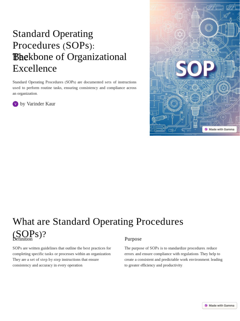 Importance of Standard Operating Procedures | PDF | Regulatory ...