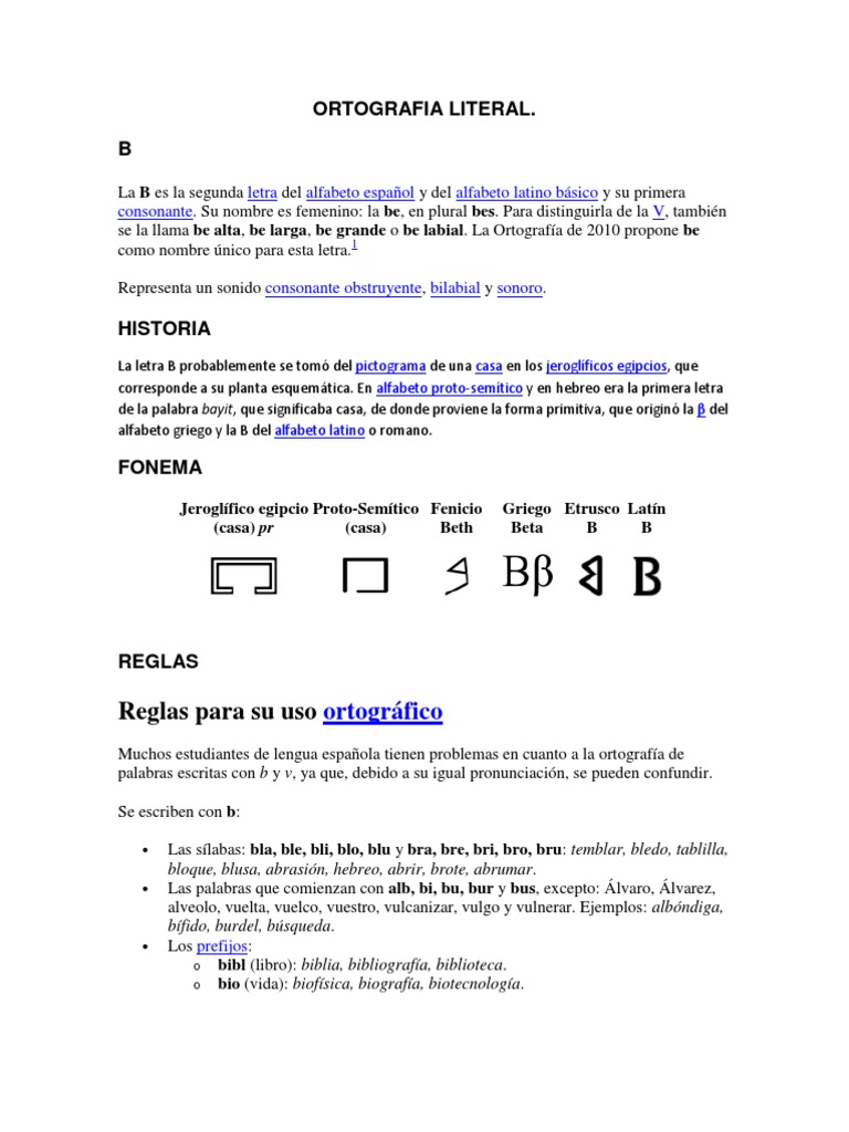 Ortografia Literal Alfabeto Idioma español