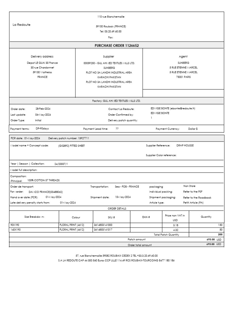 Order Details for La Redoute Delivery | PDF | United States Dollar ...