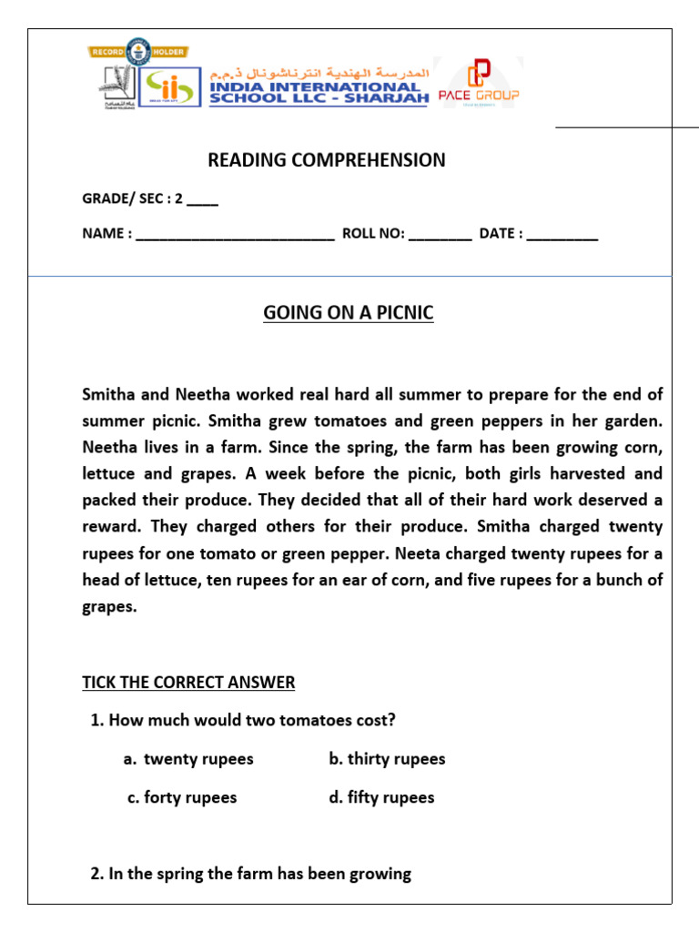 Grade 2 Reading Comprehension Exercise | PDF