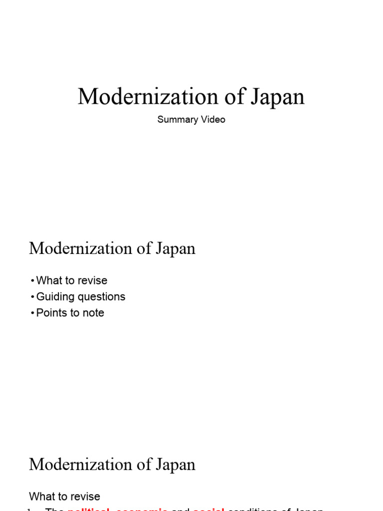 Modernization of Japan-With Note | PDF | Shogun | Japan