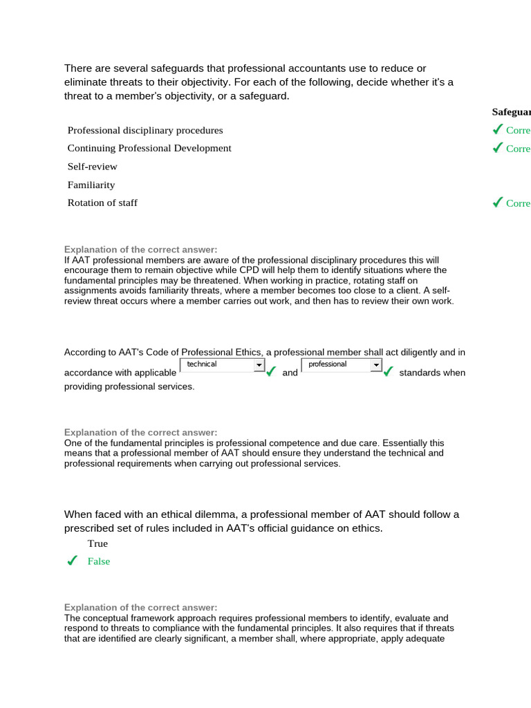 Safeguards Against Ethical Threats in AAT | PDF | Integrity