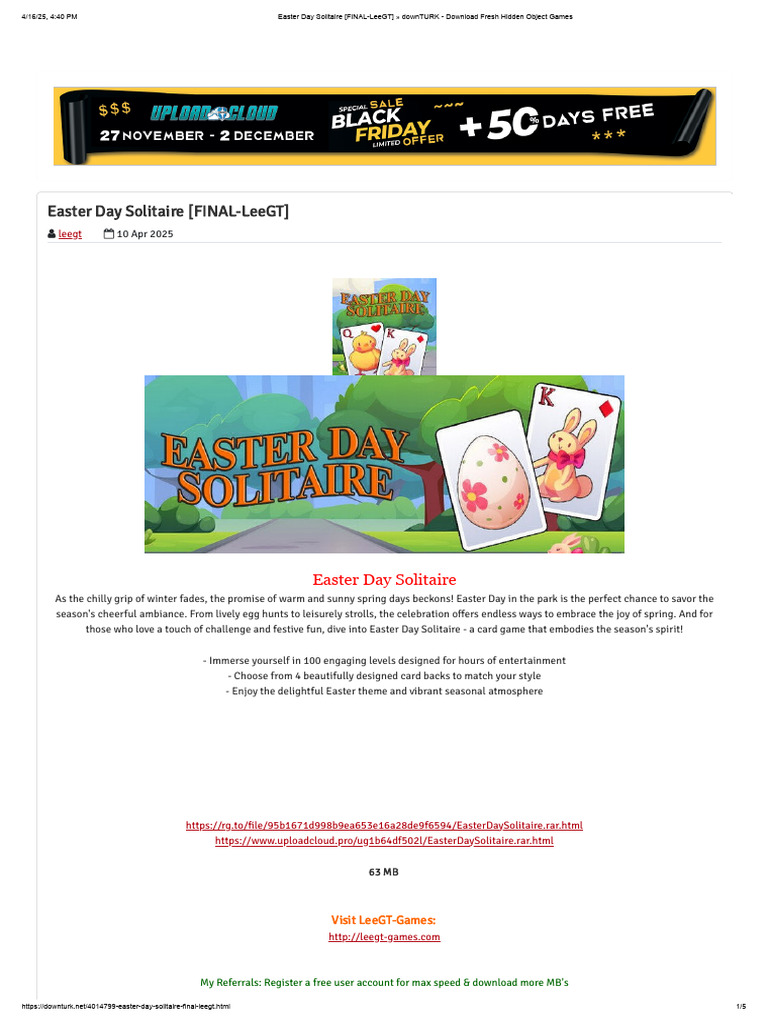 Easter Day Solitaire (FINAL-LeeGT) downTURK - Download Fresh Hidden ...