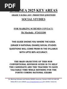 GRADE 9 KJSEA 2025 SST KEY AREAS