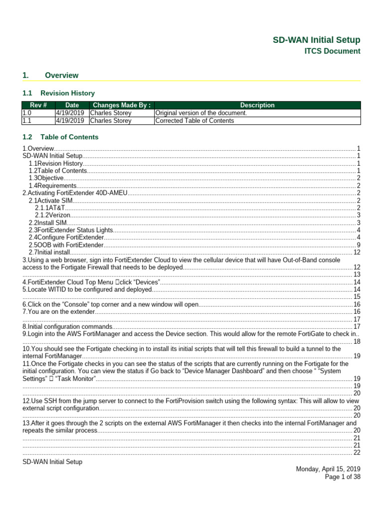 SD WAN Initial Install v3 | PDF | Secure Shell | Software