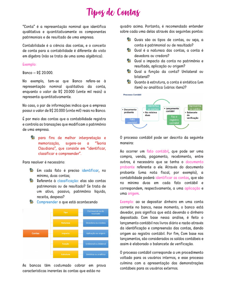 Classificação das Contas Contábeis | PDF | Contabilidade | Serviços ...