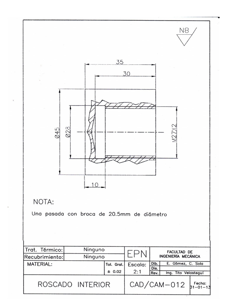 AutoCad Rosca Interior | PDF