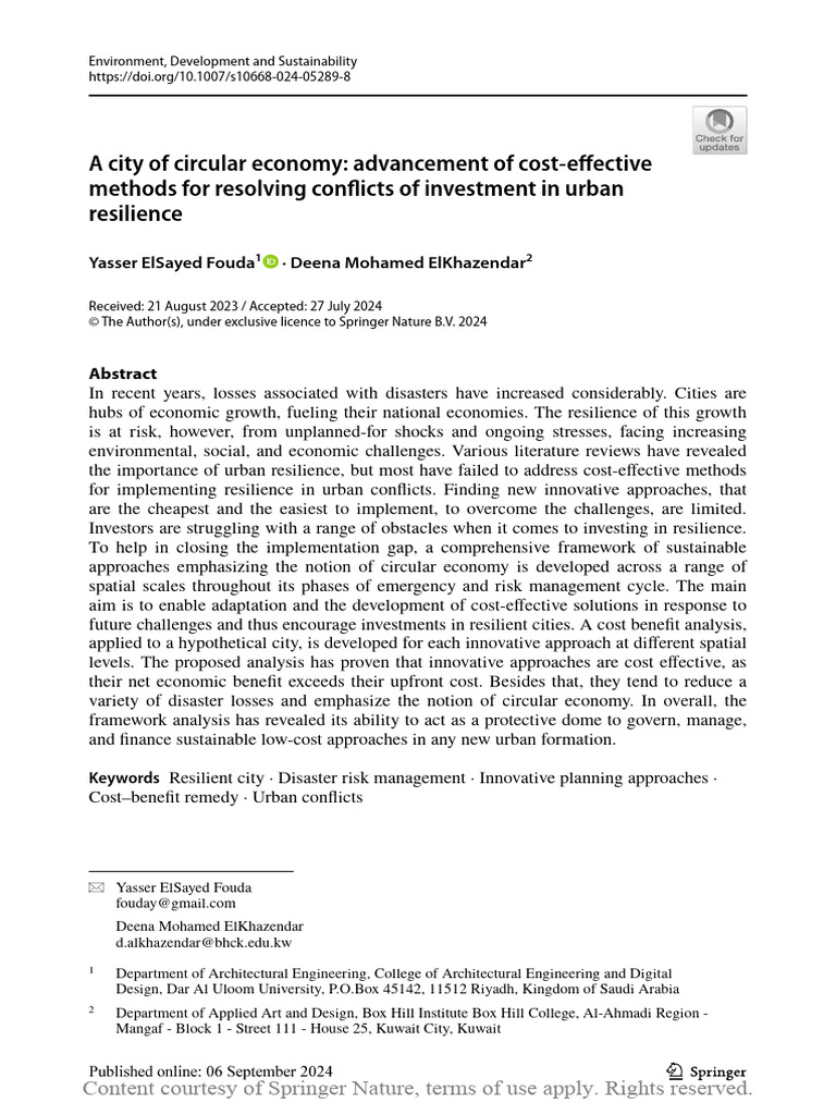 A City of Circular Economy Advancement of Cost-Eff | PDF | Natural ...