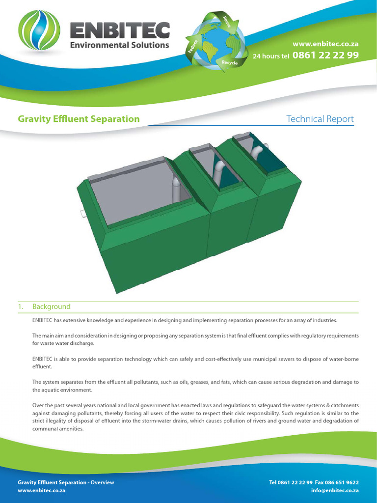 Gravity Effluent Separation Solutions | PDF | Water Pollution | Water