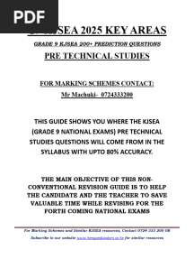 GRADE 9 KJEA 2025 PRE TECH KEY AREAS