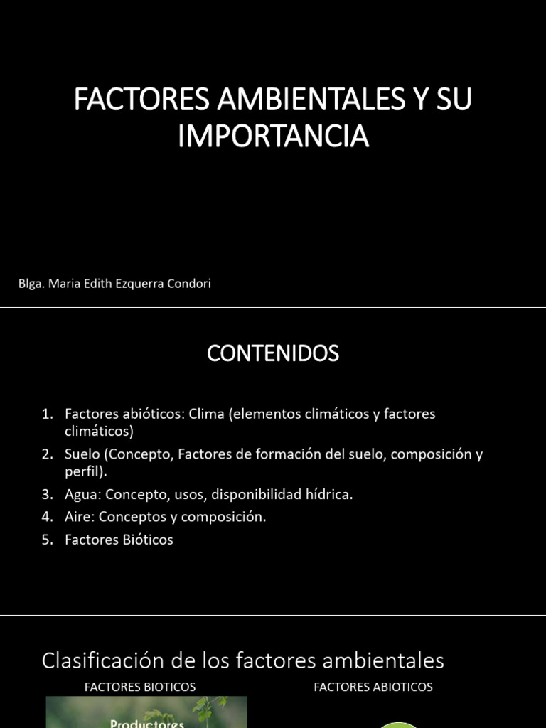 Importancia de los Factores Ambientales | PDF | Clima | Suelo