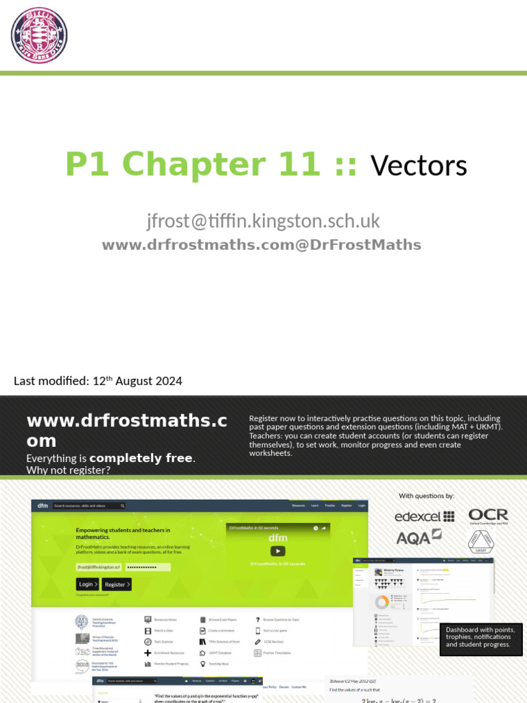 Understanding Vectors in Mathematics | PDF | Euclidean Vector | Vector ...