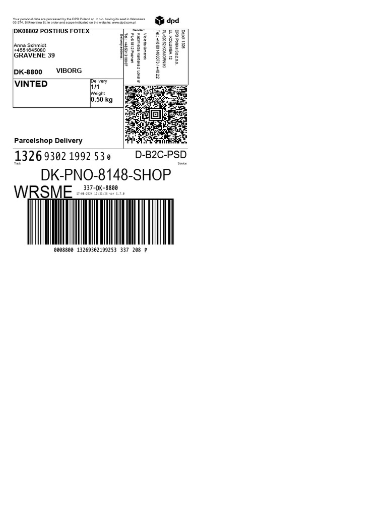 DPD Parcel Delivery Details for Viborg | PDF