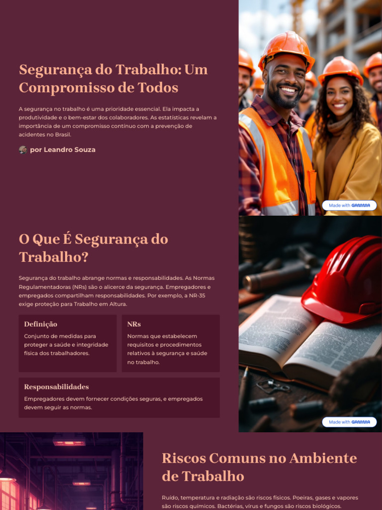 Segurança no Trabalho: Compromisso Coletivo | PDF | Primeiros socorros ...