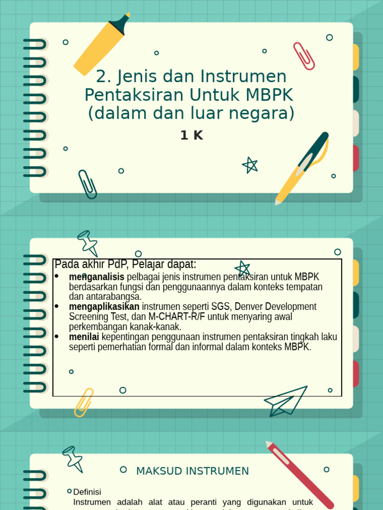 Instrumen Pentaksiran MBPK untuk Kanak-Kanak | PDF